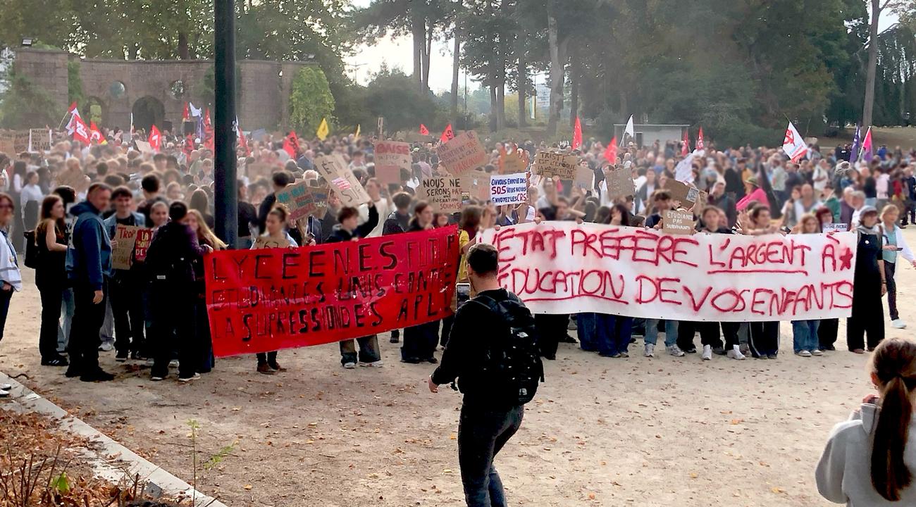 Photo de manifestations lycéennes à Saint-Brieuc