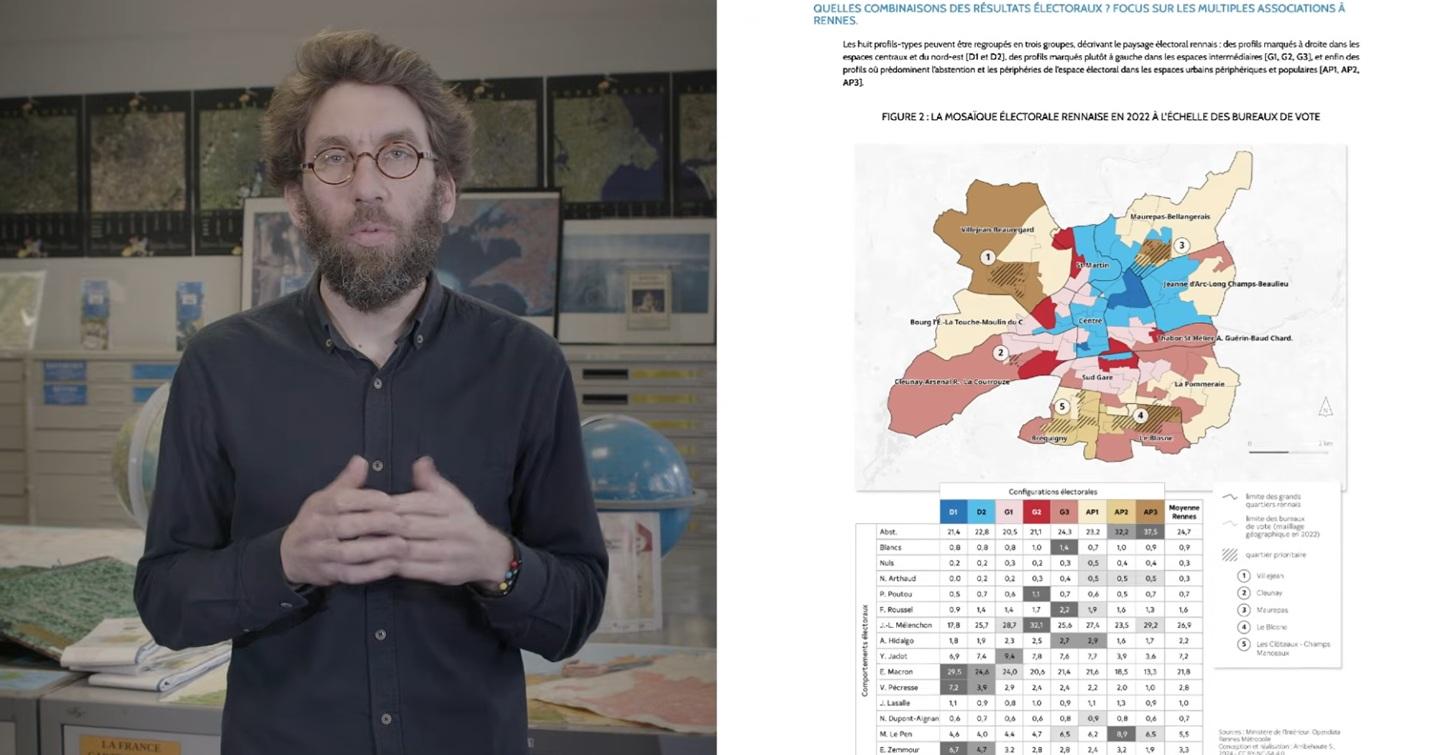 capture d'écran de la vidéo présentant une géographie de l'élection présidentielle