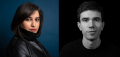 Portrait de gauche : Nassira El Moaddem, journaliste - Portrait de droite : noir et blanc de Benoit Coquard sociologue