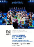 affiche séminaire Observatoire des mutations esthétiques de septembre 2025