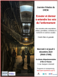 Affiche Journées d'études "Écouter et donner à entendre les voix de l'enfermement"