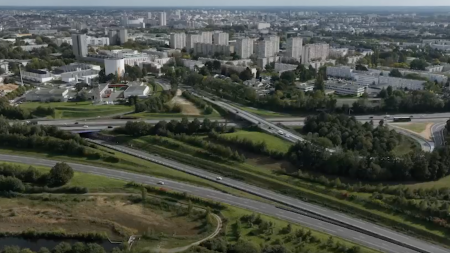 Vue du nord de Rennes en drône 