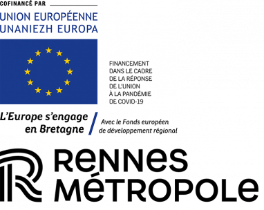 logo FEDER REACT EU et Rennes métropole