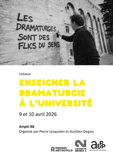 Affiche colloque "Enseigner la dramaturgie à l’université"