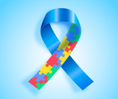 symbole ruban bleu et puzzle pour illustrer la sensibilisation à l'autisme