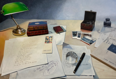 Tableau The poet's table de Bert Mertens
