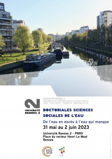 Affiche Doctoriales des Sciences Sociales de l’Eau 2023