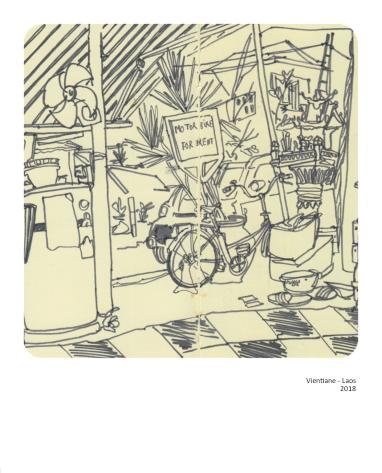 Illustration Vientiane - Laos 2018 © Soizic Desnos