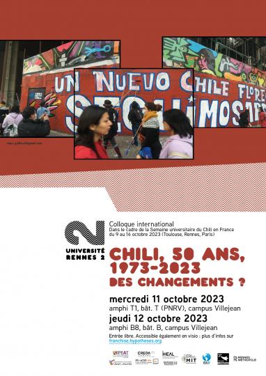 Affiche du colloque Chili, 50 ans, 1973-2023. Des Changements ?