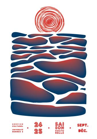 Visuel de la couverture de l'agenda culturel 2024, une création graphique de Benoît Gaudin