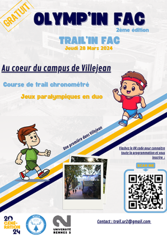 affiche trail olympin'fac