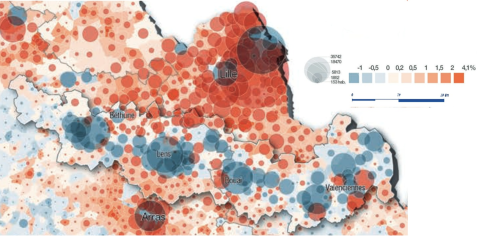 Déclin démographique de l’ancien bassin houiller (1962 à 2014)
