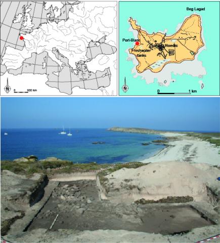 Localisation du site de Port-Blanc et site archéologique